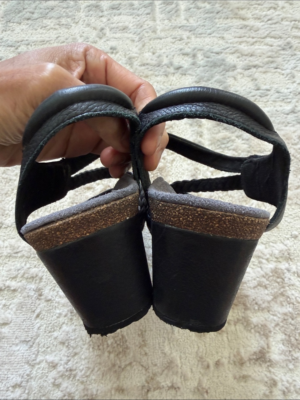 Aetrex Black Braided-Strap Women's Sandals - Picture 2 of 6
